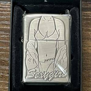 zippo Sexy Girl METAL セクシーガール 2003年製 筆記体 特殊加工品 メタル ケース 保証書の画像1