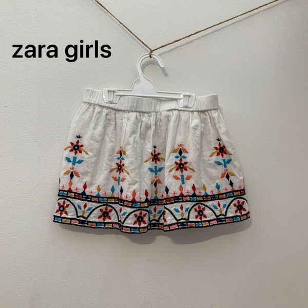 zara girls 刺繍スカート　コットン100%