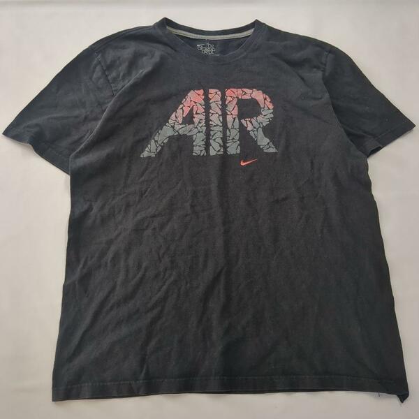 NIKEナイキエアープリントロゴ半袖Tシャツ黒メンズXL　a3