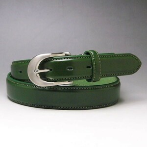  Himeji leather original leather made in Japan business belt 30mm 52 green new goods men's lady's 