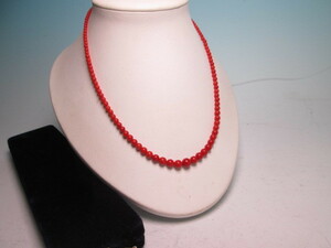 *SILVERbook@ red .. sphere 2.5mm~7mm. necklace 12.57g case attaching 