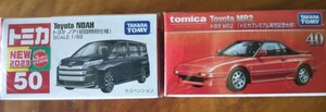 【2点セット】 トミカ No.50トヨタ ノア初回特別仕様 (黒)＆ No.40 MR2 発売記念仕様(赤) トミカの日