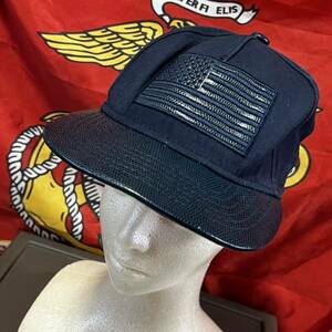 米軍放出品　沖縄　CAMP キャップ帽子 ワンサイズ　紺 ネイビー　(INV R48)