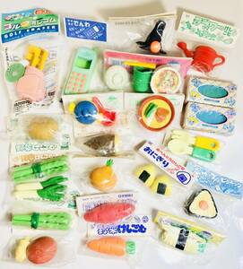  unopened interesting eraser vegetable *. sushi * o-bento * picnic * meal .* kitchen * sea. animal *...* Golf * tissue 22 point set 