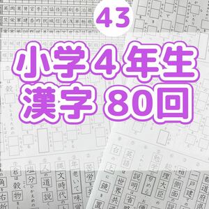 43小学４年生　漢字プリント　ドリル　参考書　教科書　言葉ナビ　国語　練習　サピックス　受験　漢字検定　国語辞典　漢字辞典