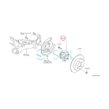 日産 セレナ(C25 HC25 HFC25) デュアリス(KJ10) エクストレイル(T31) リア ハブベアリング ボルト付 左右共通 43202-CY000 43202-JG000_画像5