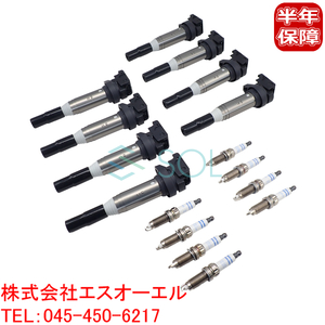 BMW F12 F13 イグニッションコイル + ダブルプラチナ スパークプラグ(BOSCH) 各8本(1台分) 650i 12138616153 12120037580 出荷締切18時