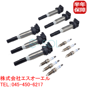 BMW F07 F10 F11 イグニッションコイル + ダブルプラチナ スパークプラグ(BOSCH) 各6本(1台分) 535i 535iX 12138616153 12120037580