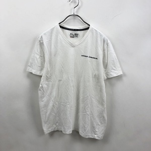 UNDER ARMOUR/アンダーアーマー 半袖Tシャツ ロゴ Vネック ヒート素材 コットン ホワイト サイズS