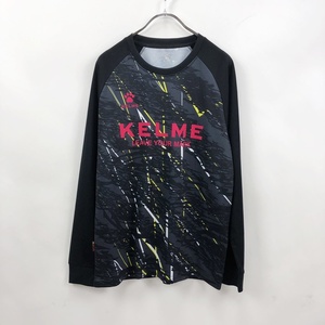 KELME/ケルメ 長袖Tシャツ スポーツウェア ビックロゴ ブラック サイズLサッカーフットサル