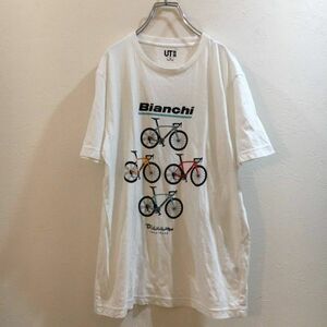 ビアンキ/Bianchi　×UNIQLO/ユニクロ 半袖Tシャツ　ビアンキ　ロードバイクBianchi　ホワイト　Mサイズ