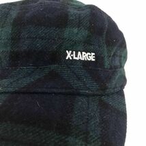 X-LARGE ×NEW ERA/ニューエラー帽子 チェック柄 ネイビー 紺 グリーン 緑 メンズ 58.7_画像2