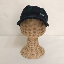 X-LARGE ×NEW ERA/ニューエラー帽子 チェック柄 ネイビー 紺 グリーン 緑 メンズ 58.7_画像1