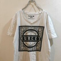 定番★Hurley/ハーレー 半袖 VネックTシャツ ホワイト 白 メンズ M　サーフ系_画像2