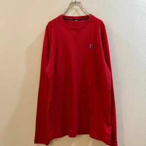 UNDER ARMOUR/ Under Armor long sleeve long T soccer waffle T-shirt red red men's L