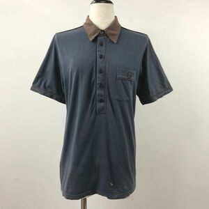 ロゴ刺★FRED PERRY｜フレッドペリー 半袖 シャツ ネイビー コットン100% サイズS レディース