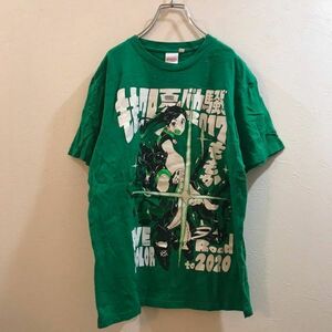 有安カラー★Momoiro Clover/ももいろクローバー 半袖 Tシャツ グリーン 緑 メンズ M　ももか