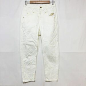  design pants *franche lippee/ Franche Lippee capri pants gold button embroidery cotton 100% white size S lady's 