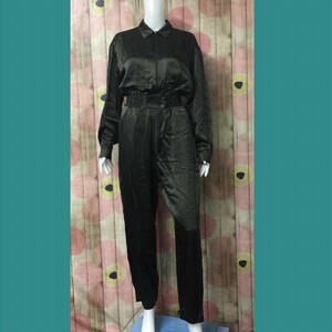 #54_0271 [Throw By Sly] Slady Ladies шелковистый костюм Rayon Rayon 100%размер 2 (м) светлый черный
