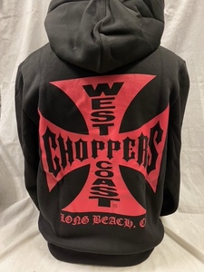 ウエストコーストチョッパーズ WCC パーカー ブラック×レッド 2XLサイズ バガー ショベル ハーレーWEST COAST CHOPPERS