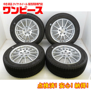 中古タイヤ ホイールセット 205/55R16 91Q 16x6.5J +46 5穴 PCD112 ブリヂストン 冬 ゴルフ A4 送料無料（沖縄、離島除く）a17899