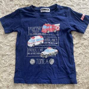 TOMICA トミカ　働く車Tシャツ　ネイビー　キッズ110サイズ