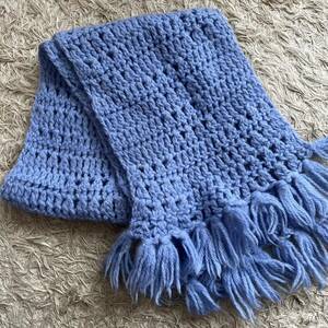  hand-knitted Kids muffler blue 