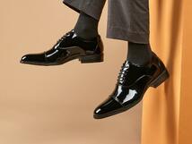 正規品 ビジネスシューズ メンズ 革靴 紳士靴 フォーマルシューズ 本革 レザーシューズ 職人手作り 抗菌 高品質 新品 軽量 黒 選択26cm_画像7