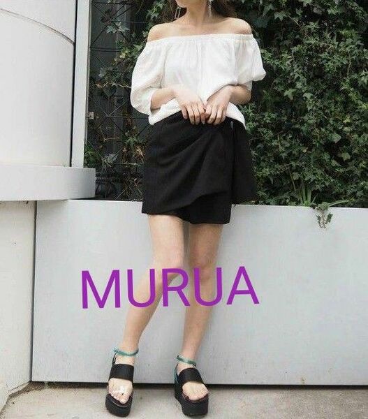 MURUA フロントマークミニスカート　ムルーア　リボン　　194