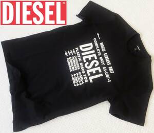 新品★ディーゼル DIESEL★ブラック グラフィック Tシャツ★ホワイト ヒビ割れ ビンテージ ロゴプリント 黒 白 L☆166