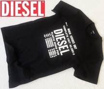 新品★ディーゼル DIESEL★ブラック グラフィック Tシャツ★ホワイト ヒビ割れ ビンテージ ロゴプリント 黒 白 L☆166_画像1