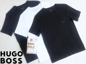 新品★ヒューゴ ボス HUGO BOSS★黒 白 紺★Tシャツ 3枚 セット 箱入★ブラック ホワイト ネイビー★クルーネック★L★161