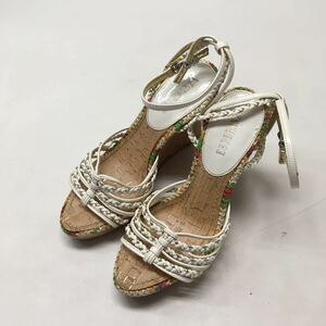  postage included *ESPERANZA Esperanza * Wedge sole sandals stripe sandals * lady's M size #50616s159