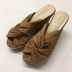  postage included *ESPERANZA Esperanza * Wedge sole sandals suede style sandals * lady's L size ( approximately 24.)#50616s131