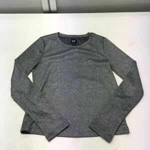 送料無料★GAP ギャップ★長袖カットソー 長袖Tシャツ キラキラシルバー★レディースSサイズ#50620sjj36