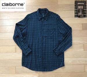 claibrne Black label クレイボーン ブラックレーベル ロングスリーブシャツ 長袖 サイズL ストレッチ素材 スリムフィット デザインシャツ