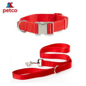 PETCO ペトコ ハンドル付き首輪XL/XXL 56～69cm & リード 1.2m セット販売 RED レッド 赤 Dog Collar Lead アメリカ大手ペットショップ