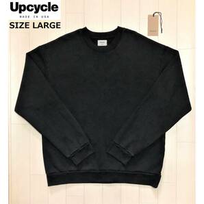 Upcycle アップサイクル THE ORGANIC CREW NECK オーガニッククルーネック スウェット トレーナー サイズL BLACK ブラック 黒 MADE IN USA