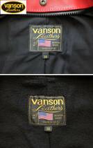 VANSON B BONE TYPE バンソン B ボーンタイプ サイズ 38 レッド × ホワイト ライダースJKT 牛革 カウレザー MADE IN USA アメリカ製_画像10