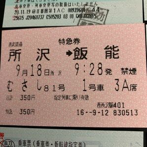 鉄道 電車 放出品 パーソナリップ京都 のぞみ 乗車票 西武鉄道 特急券 入間航空祭往復券 K1590の画像5