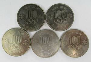 M-699　札幌オリンピック記念硬貨　１００円　5枚　美品