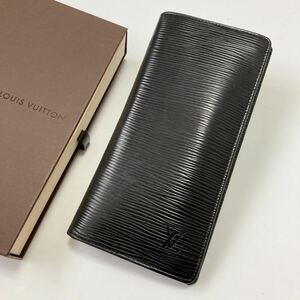 ★LOUIS VUITTON ヴィトン エピ ポルトフォイユブラザ 折り長財布 黒 中古 メンズ 【鑑定済み 本物保証】