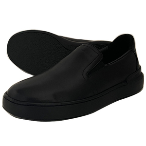  cheap CLARKS Clarks COURTLITE SLIP ON coat light BLACK 28.0cm US10 new goods unused leather sneakers 