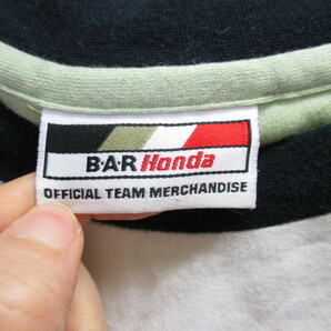 BAR HONDA BARホンダ ラグランTシャツ メンズXL LL 白Tシャツ レーシングシャツ スタッフシャツ F1 カーレースシャツ 05191の画像2