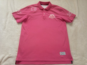  прекрасный товар Cutter&Buck розовый нашивка дизайн мужской рубашка-поло L(LL соответствует большой размер )