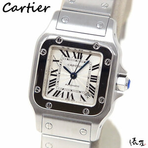 [ Cartier ] солнечный tosgarube международный письменная гарантия & коробка превосходный товар самозаводящиеся часы OH settled AT женский часы Cartier Santos. магазин 