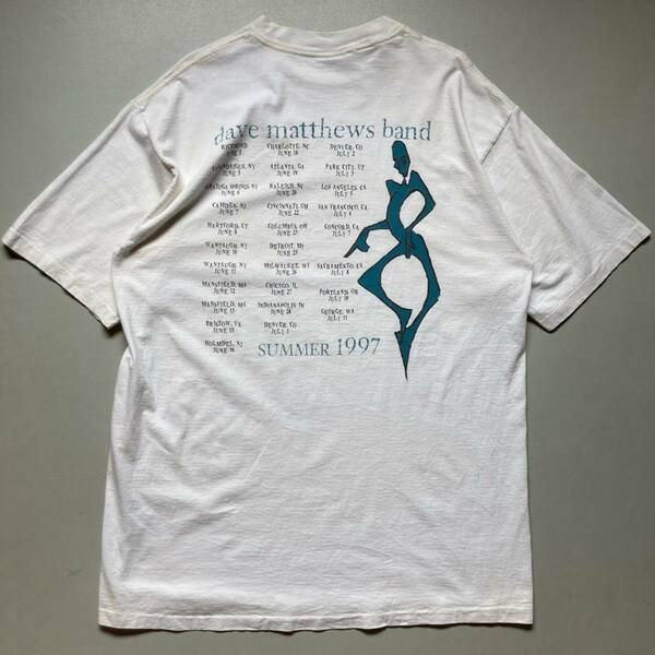 90s Dave matthews band T-shirt “made in USA” “size XL” 90年代 バンドTシャツ 半袖Tシャツ バックプリント 白ボディ ALL SPORT