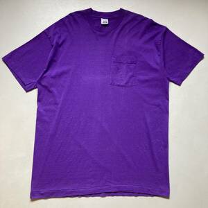 90s BVD plain pocket T-shirt 「premium series」耳付き purple 90年代 無地Tシャツ ポケットTシャツ USA製 紫 シングルステッチ ポケTee