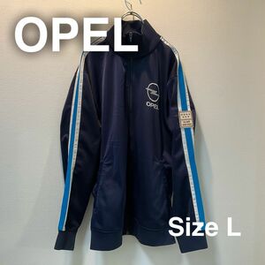 OPEL F.C.ADM トラックジャケット　ジャージ　L ライン　ネイビー　紺　刺繍ロゴ　オペル 車　サッカー　ヴィンテージ　