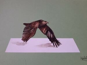 Art hand Auction Aquarelle 3D/Aigle, Peinture, aquarelle, Peintures animalières